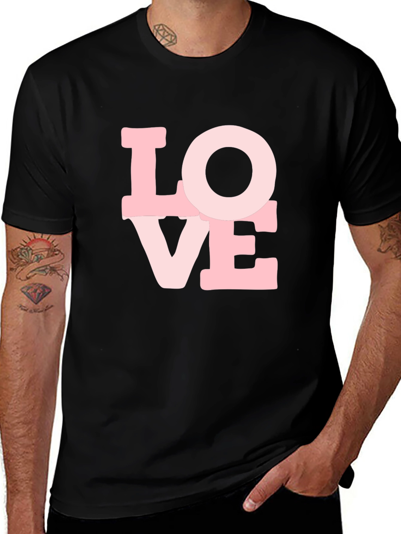 Love Graphic Print Black T-Shirt