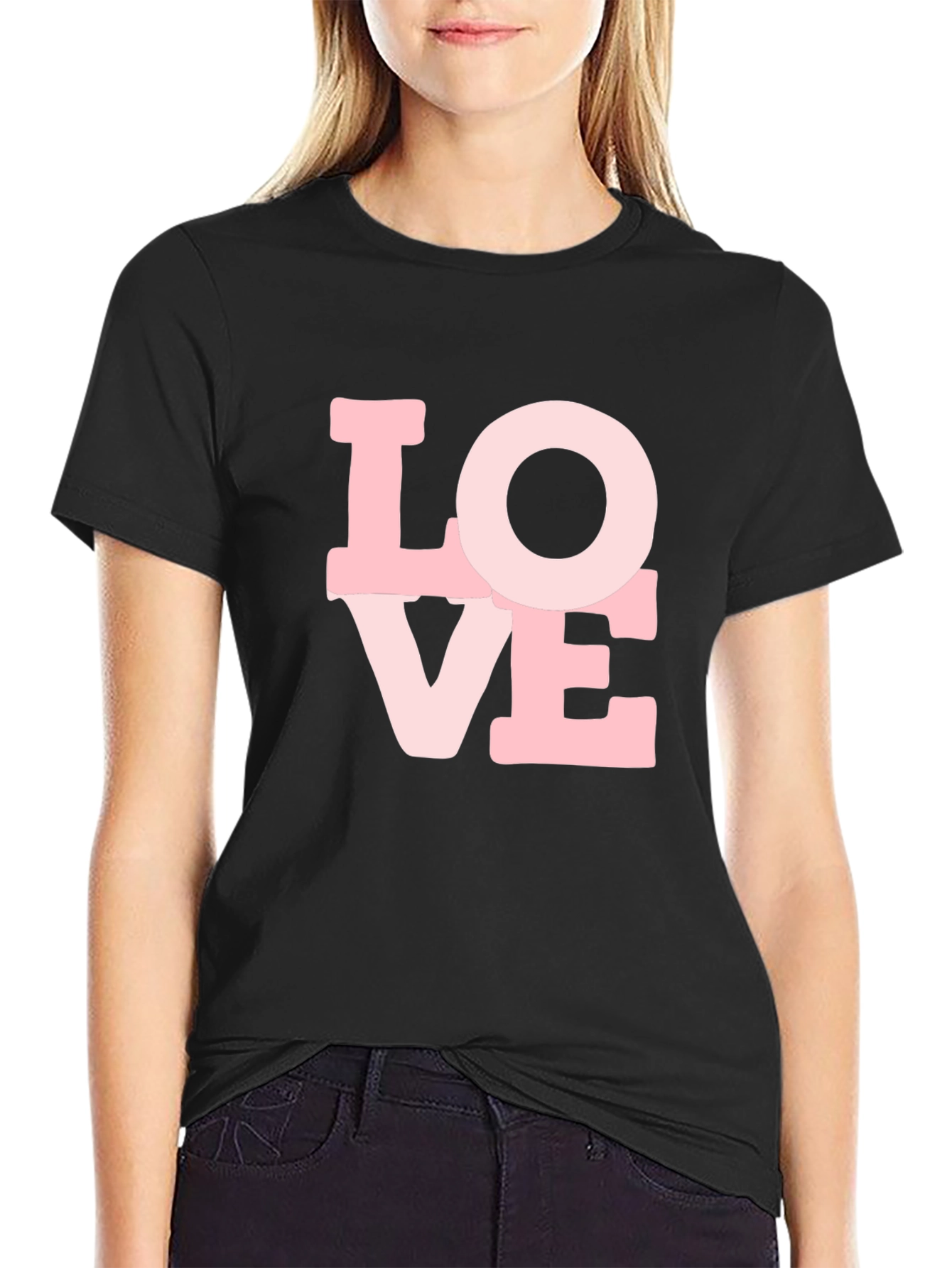 Love Graphic Print Black T-Shirt