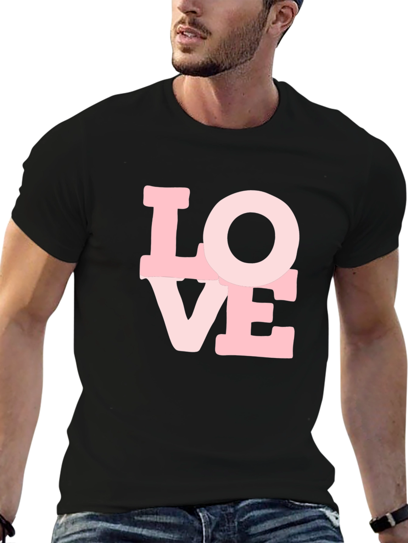 Love Graphic Print Black T-Shirt