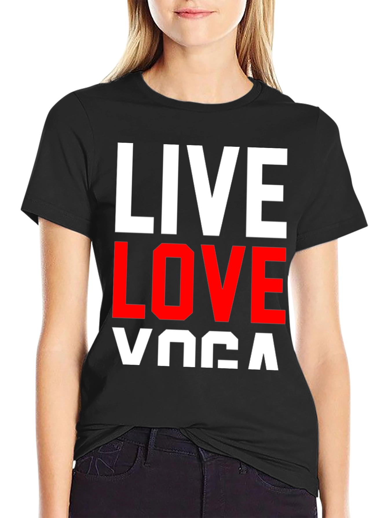 Live Love Yoga Graphic Tee - Black