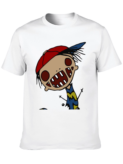 Cartoon Character Graphic Tee - Quirky Black T-Shirt