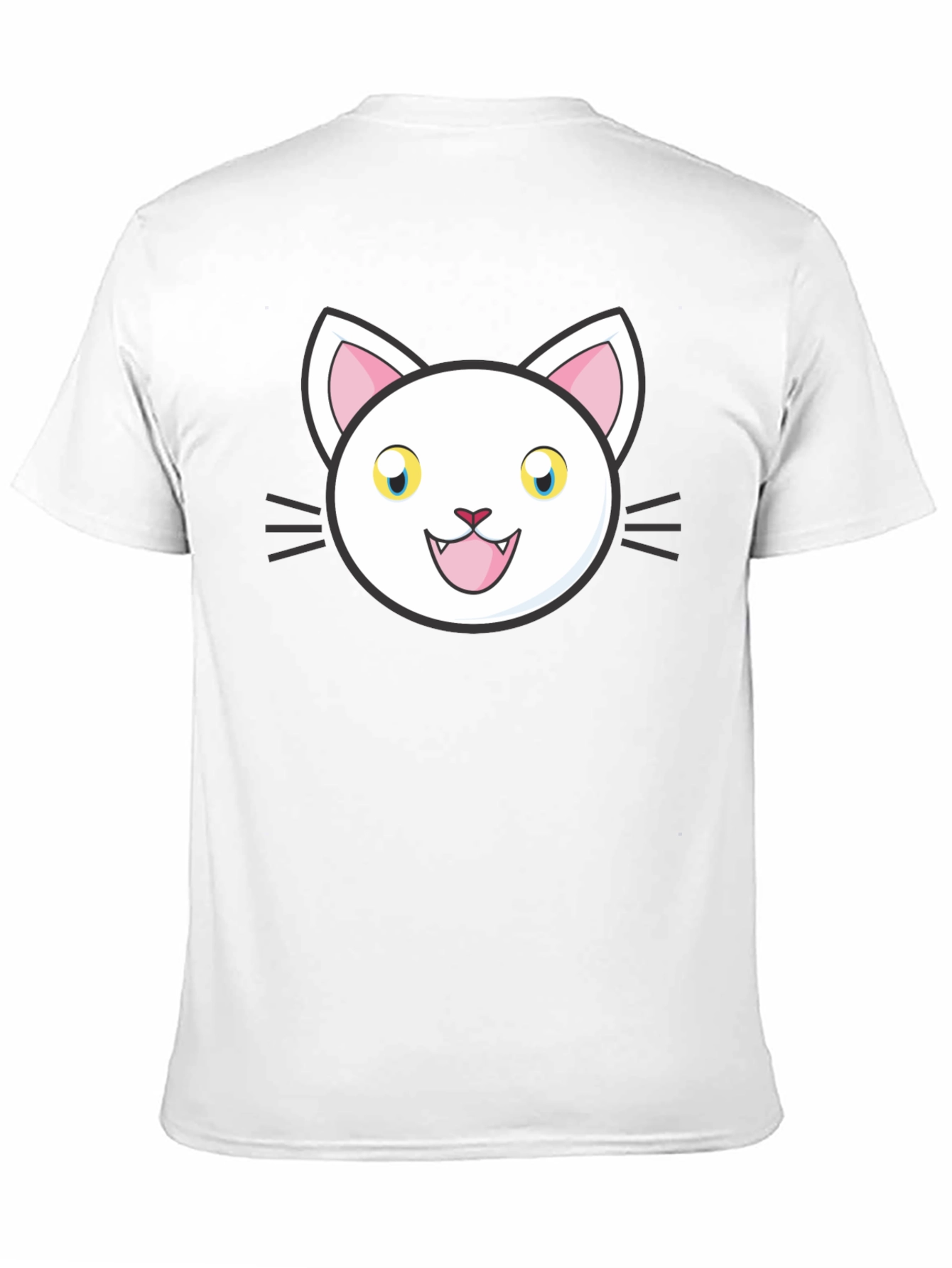 Cartoon Cat Graphic Black T-Shirt