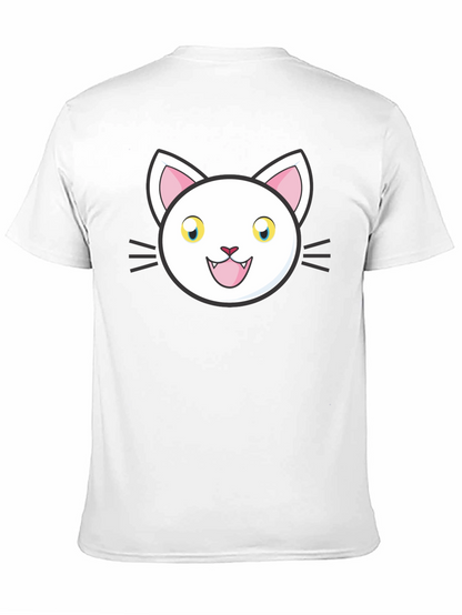 Cartoon Cat Graphic Black T-Shirt