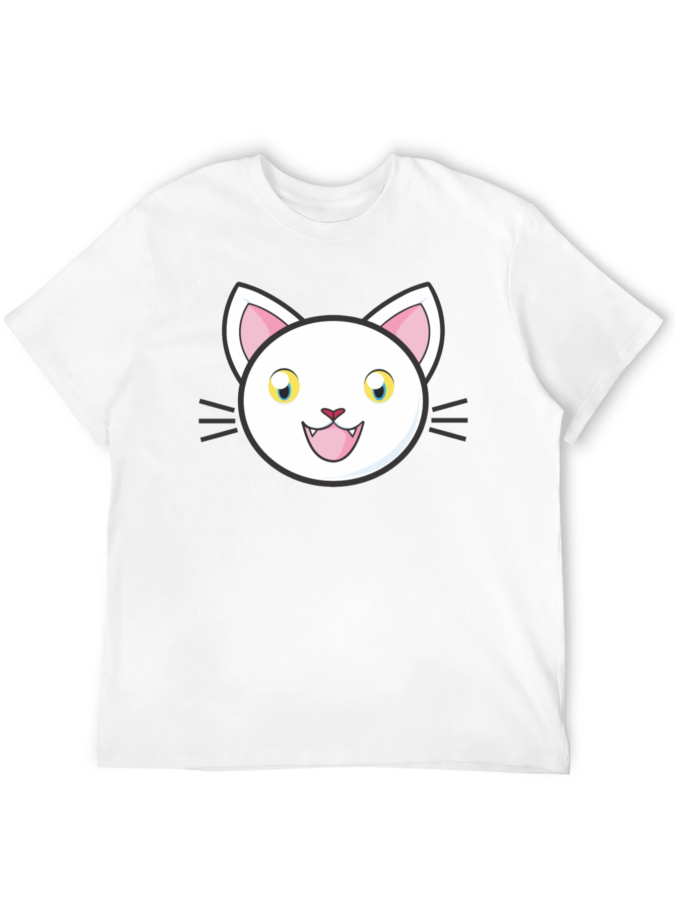 Cartoon Cat Graphic Black T-Shirt
