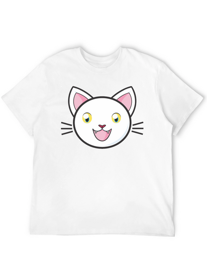 Cartoon Cat Graphic Black T-Shirt