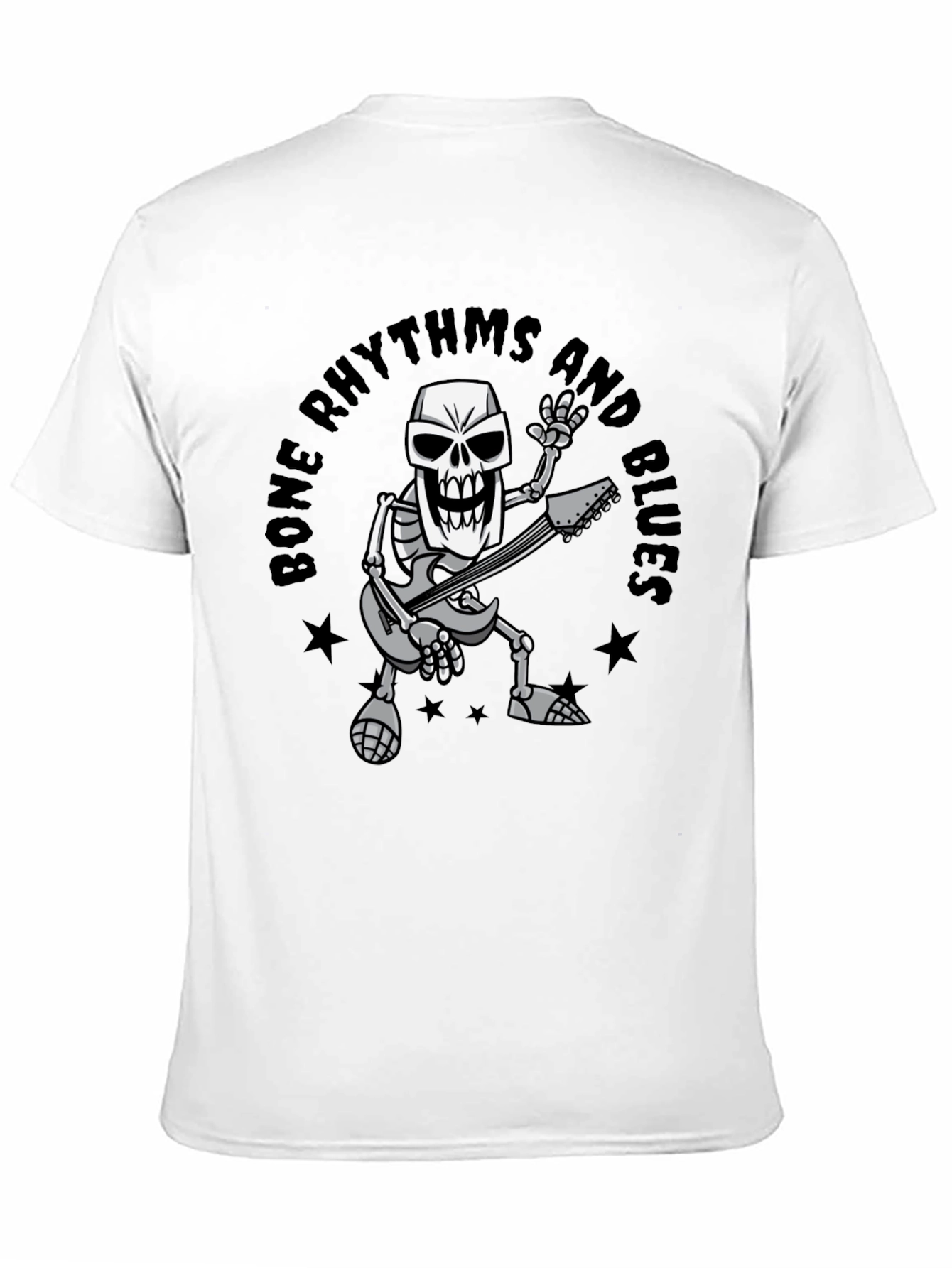 Bone Rhythms & Blues Skeleton Guitar T-Shirt