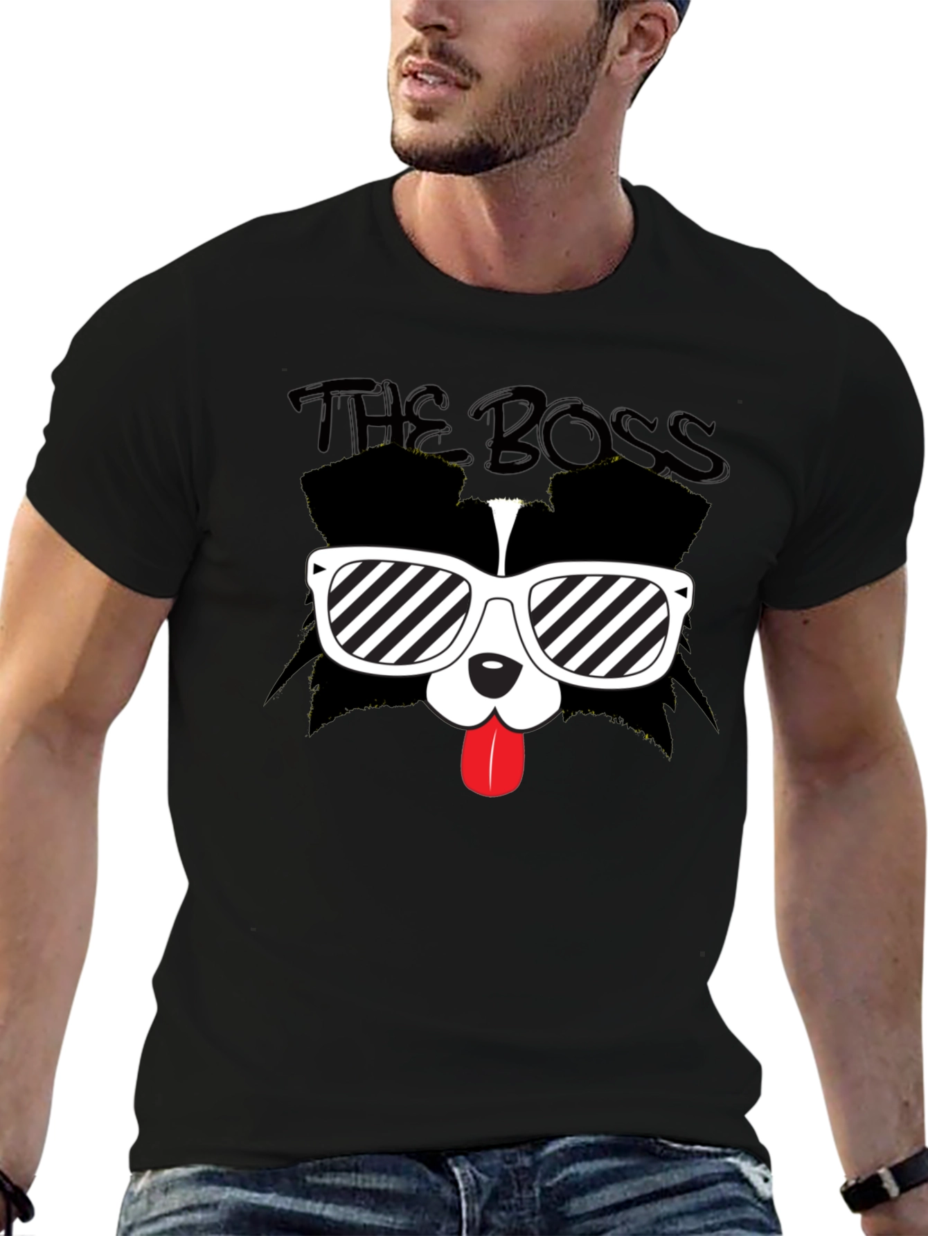 The Boss Dog Graphic Black T-Shirt