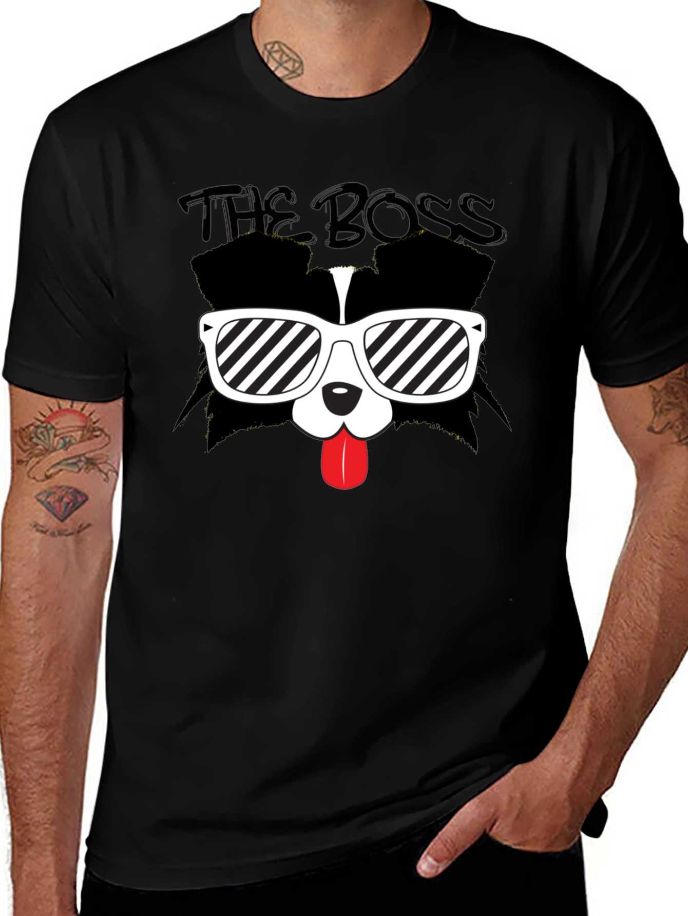 The Boss Dog Graphic Black T-Shirt