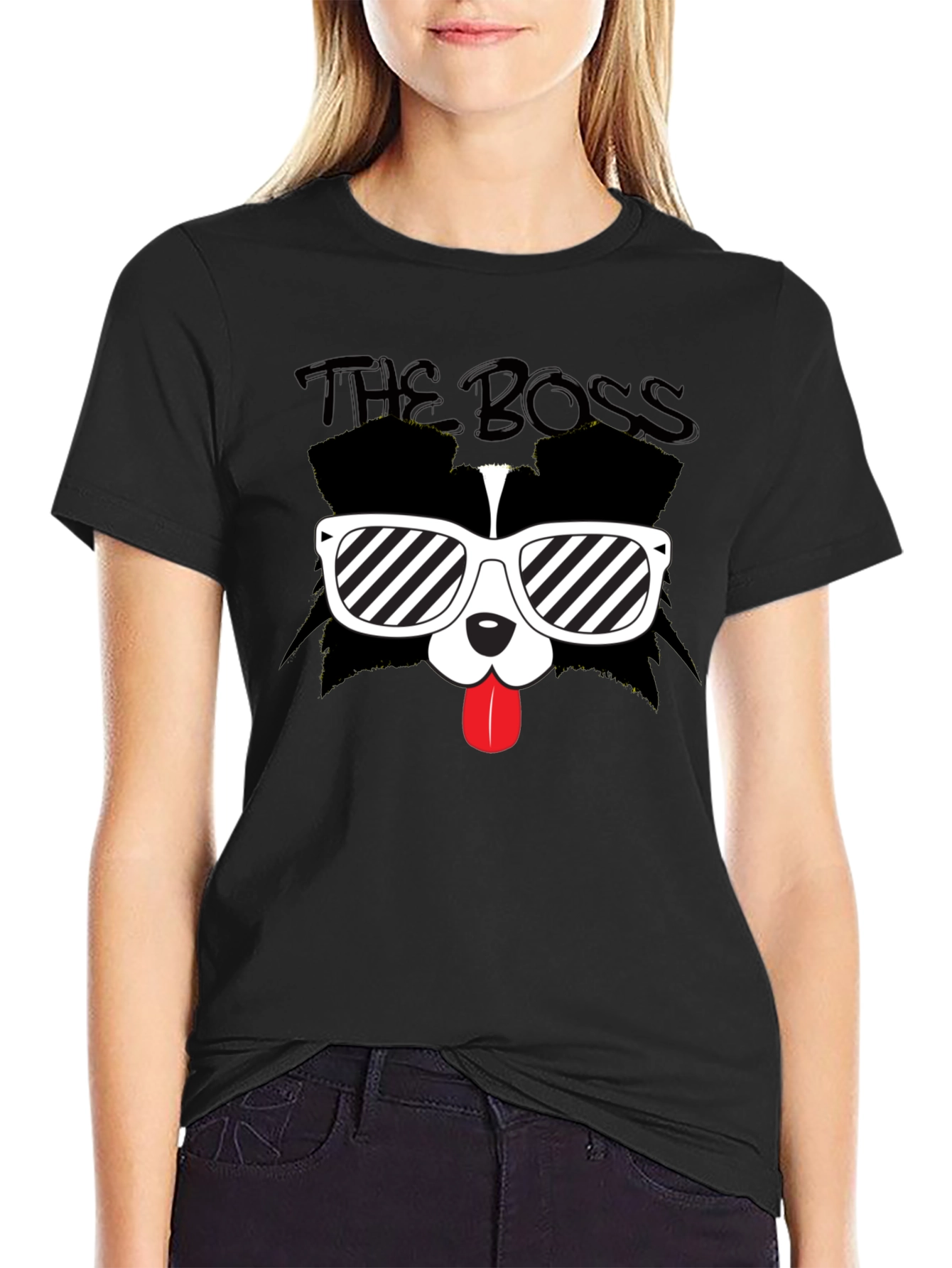 The Boss Dog Graphic Black T-Shirt