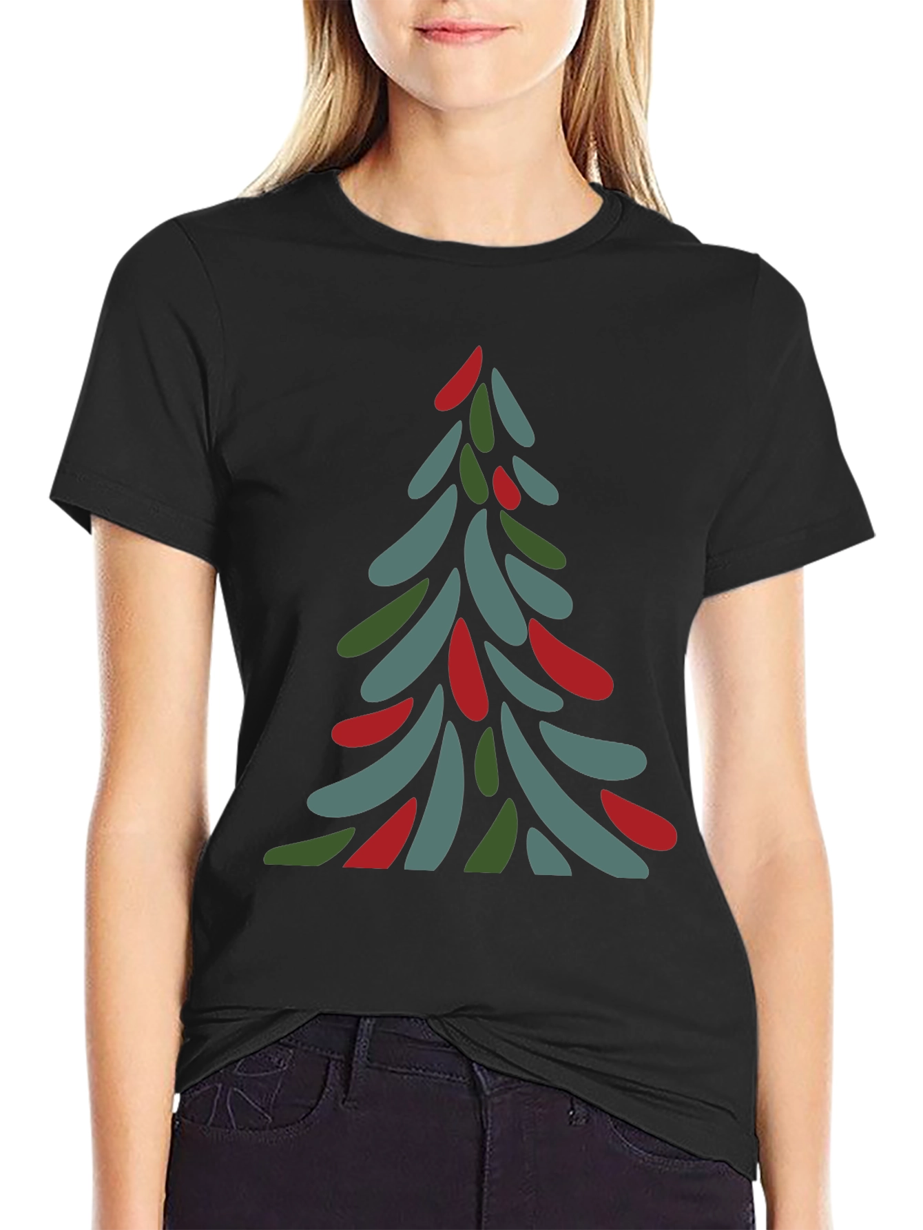 Abstract Christmas Tree Tee - Festive Holiday Shirt