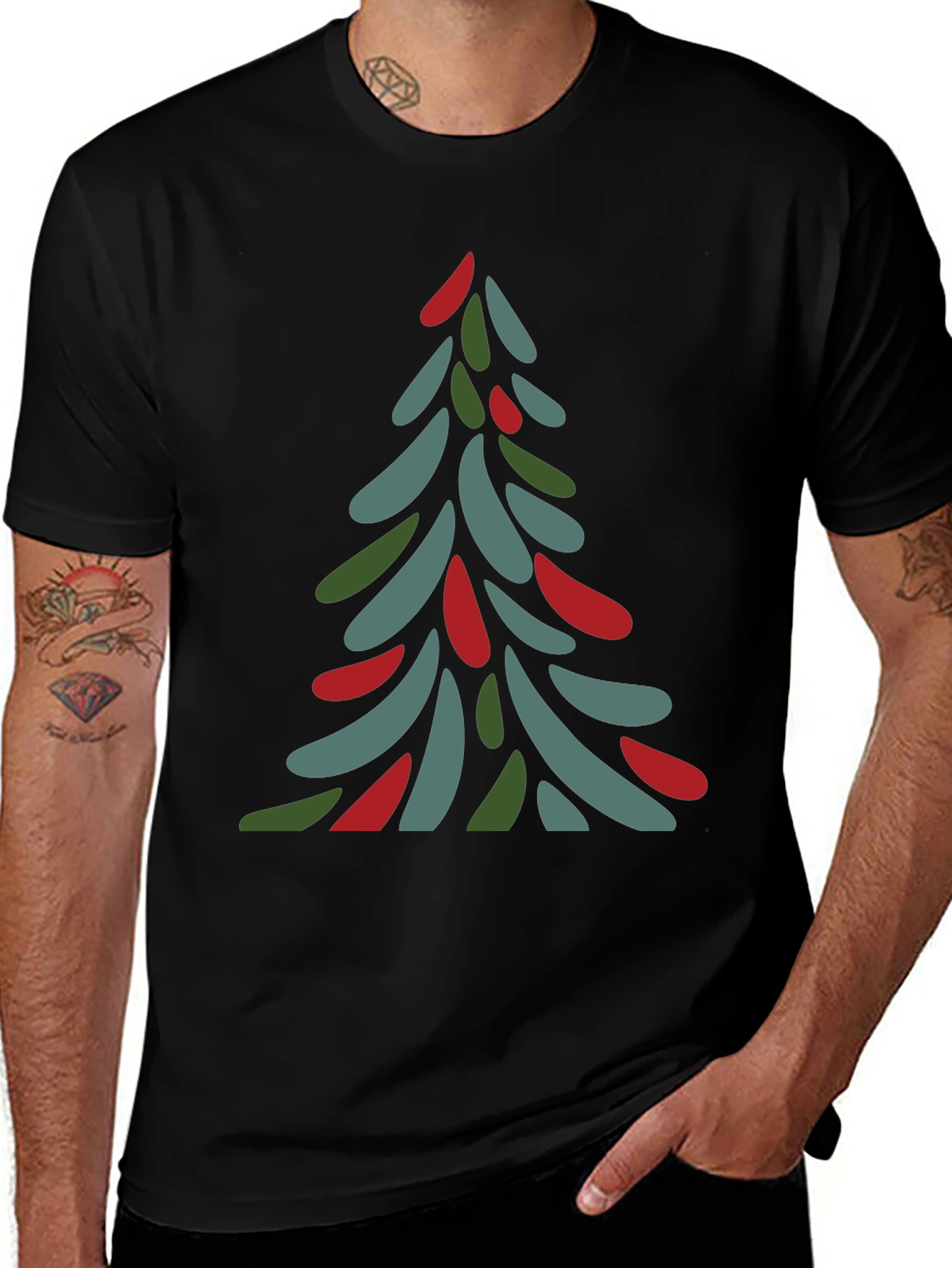 Abstract Christmas Tree Tee - Festive Holiday Shirt