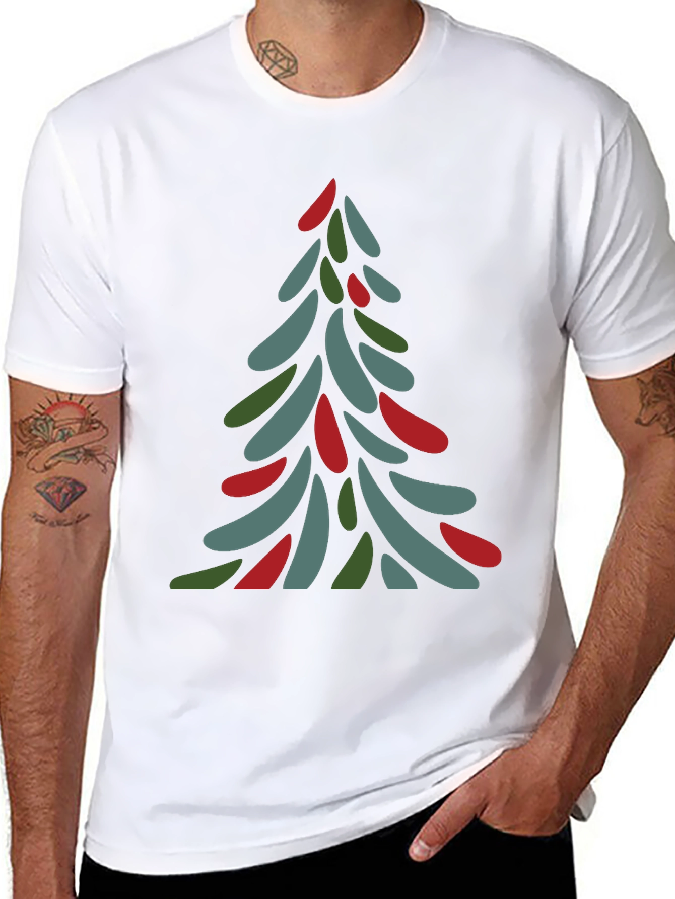 Abstract Christmas Tree Tee - Festive Holiday Shirt