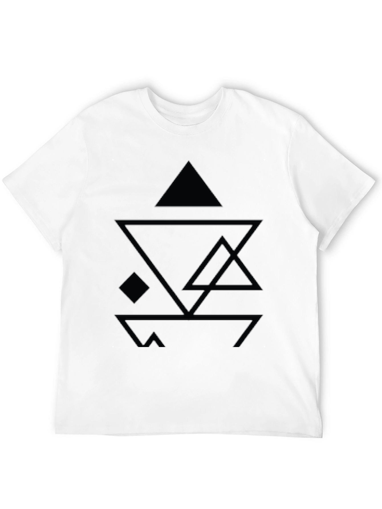 Abstract Geometric Design Black T-Shirt