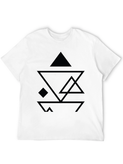 Abstract Geometric Design Black T-Shirt