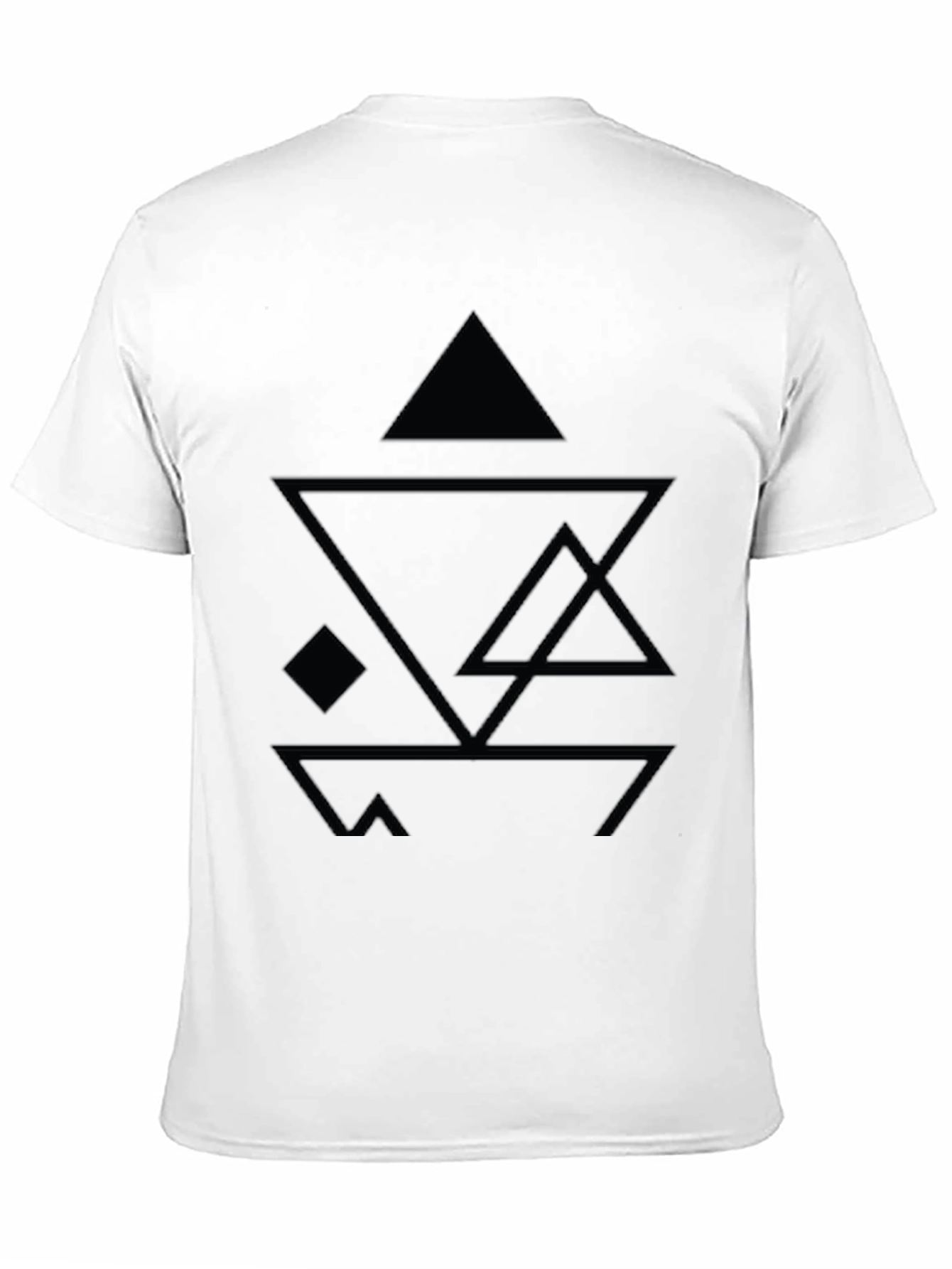 Abstract Geometric Design Black T-Shirt