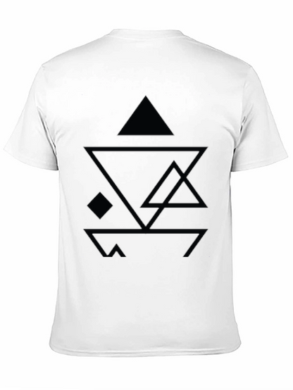 Abstract Geometric Design Black T-Shirt