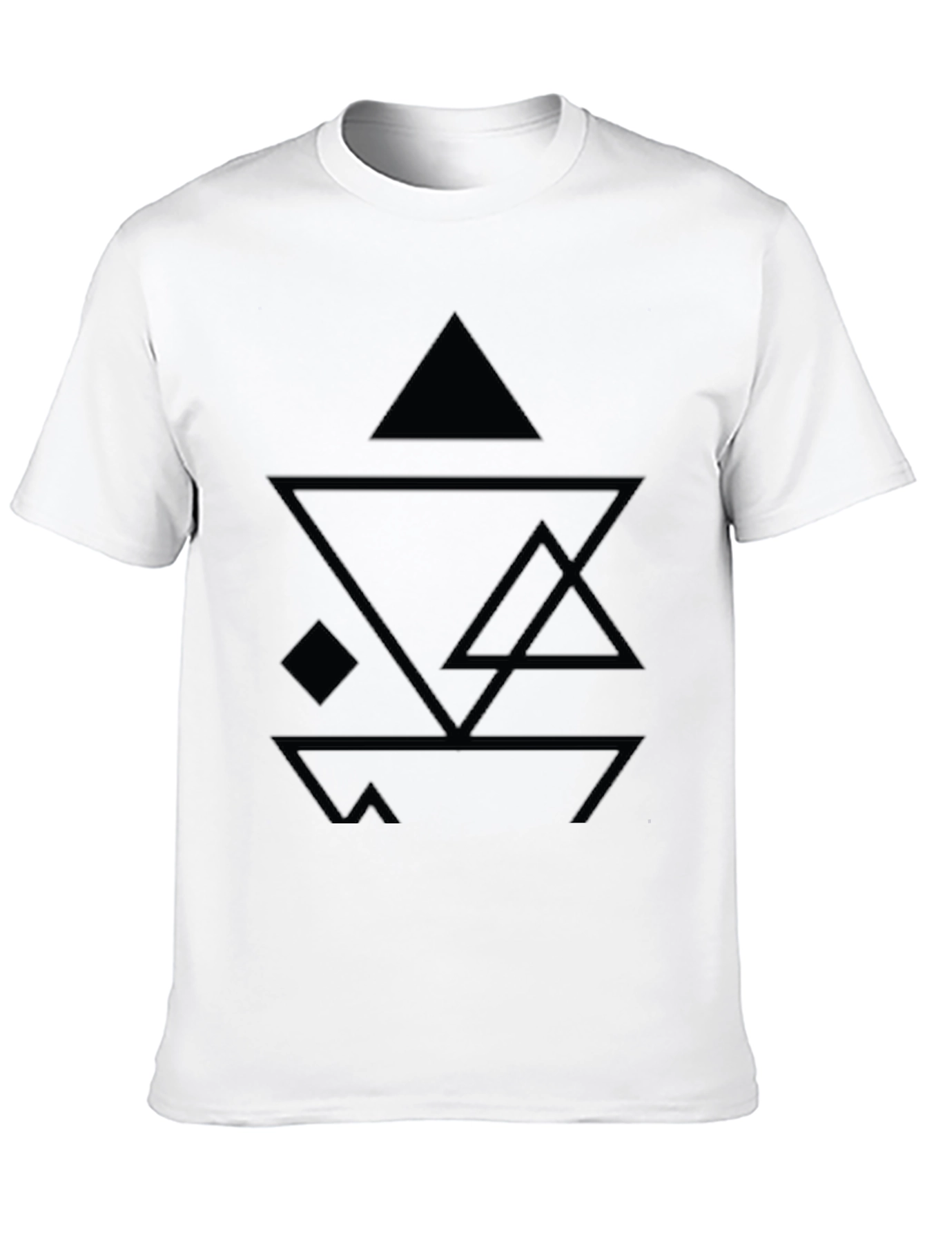 Abstract Geometric Design Black T-Shirt
