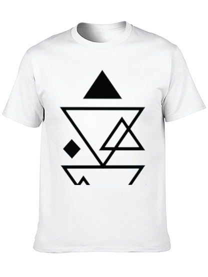 Abstract Geometric Design Black T-Shirt