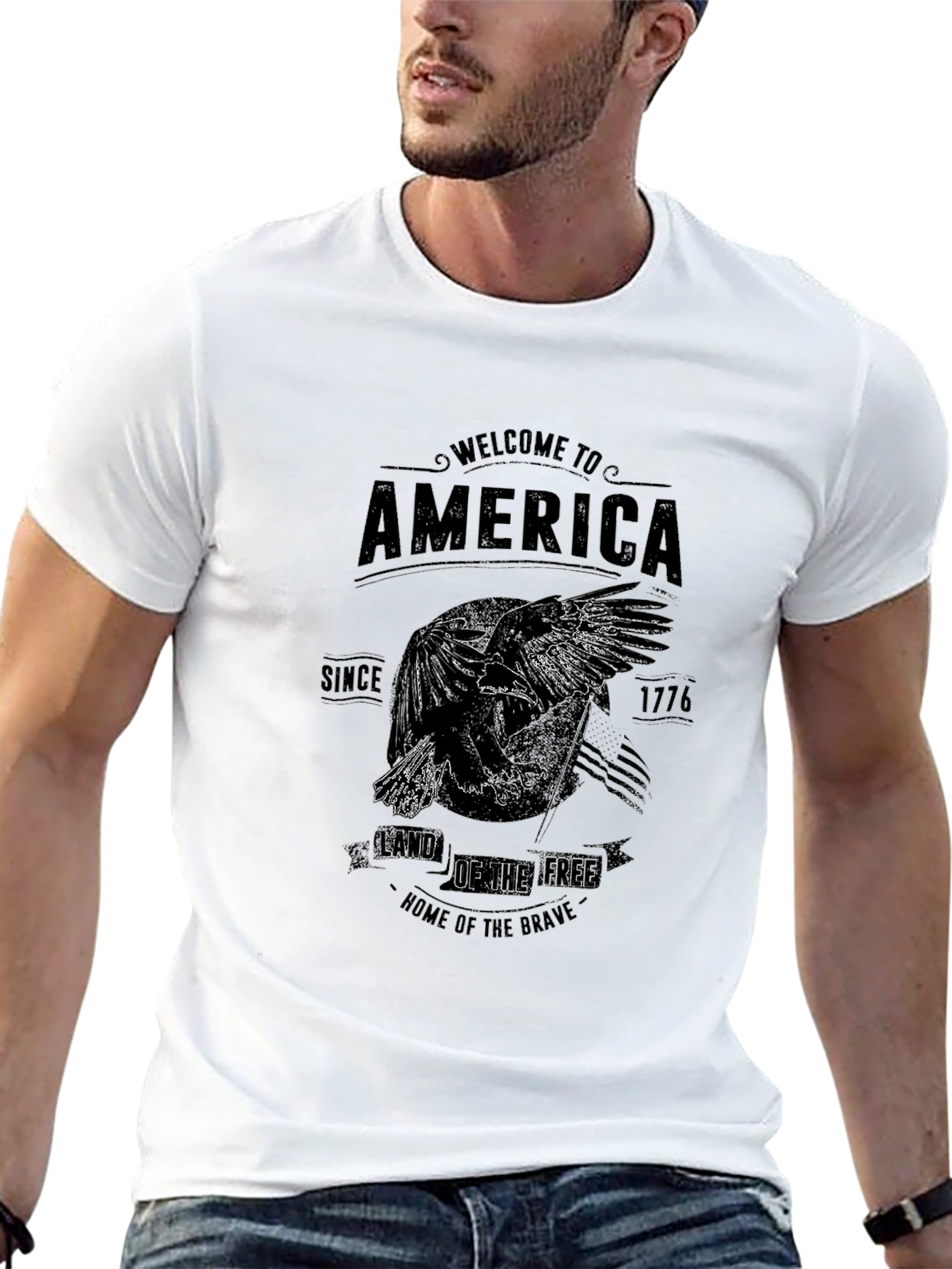 American Eagle Graphic T-Shirt - Land of the Free