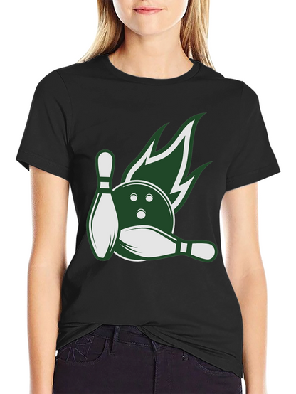 Bowling Strike Tee - Green Flame