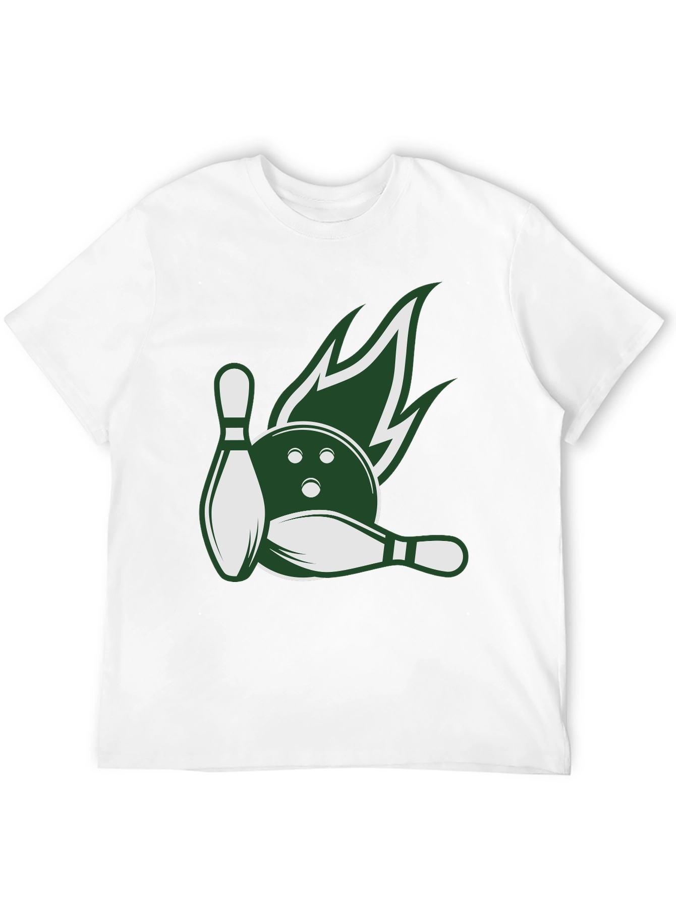 Bowling Strike Tee - Green Flame