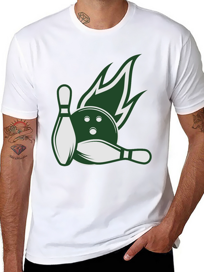 Bowling Strike Tee - Green Flame