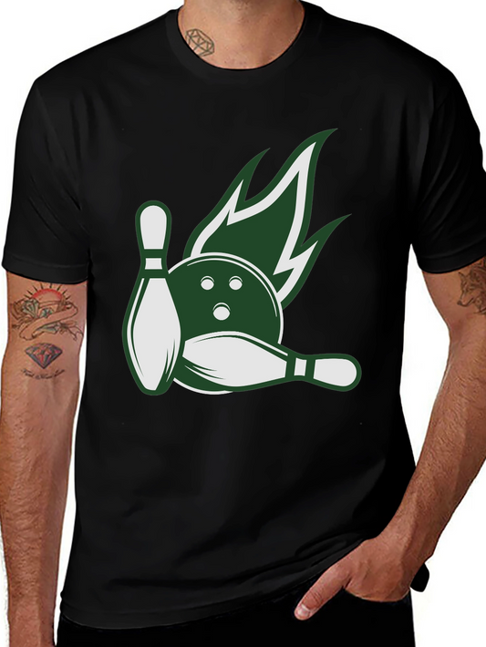 Bowling Strike Tee - Green Flame