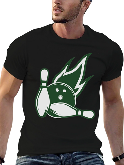 Bowling Strike Tee - Green Flame