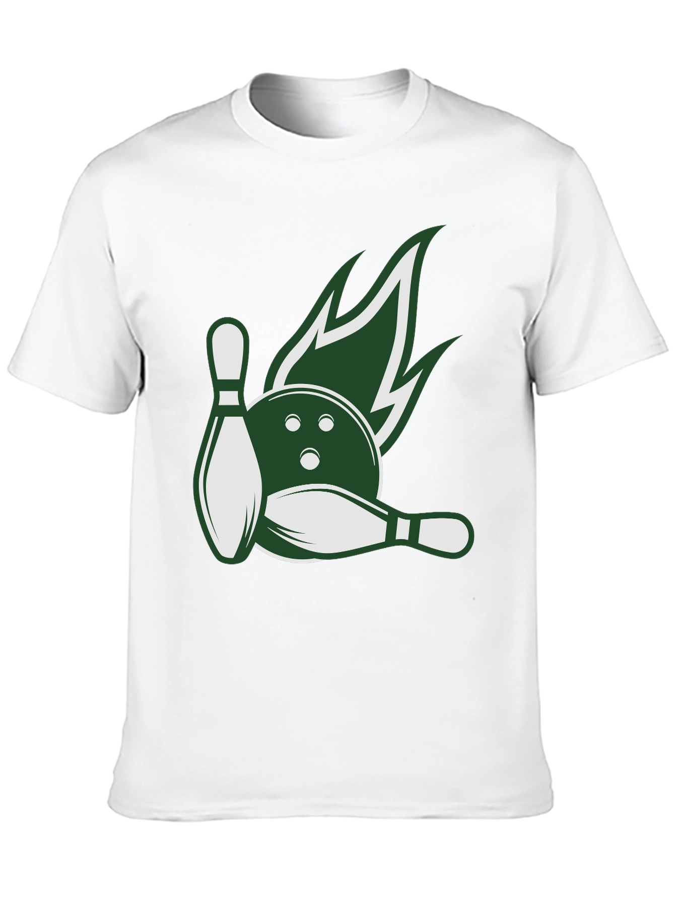 Bowling Strike Tee - Green Flame