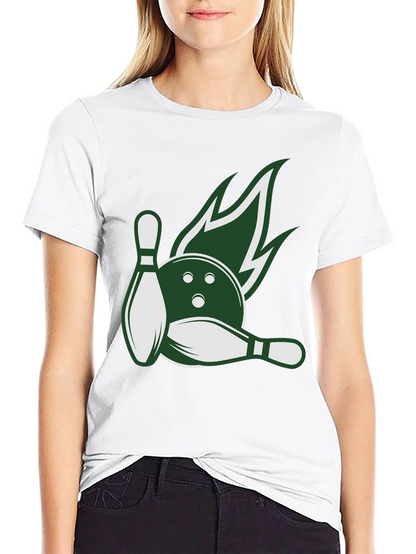 Bowling Strike Tee - Green Flame