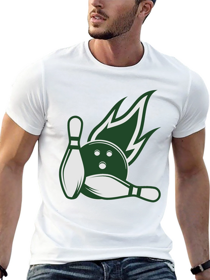Bowling Strike Tee - Green Flame