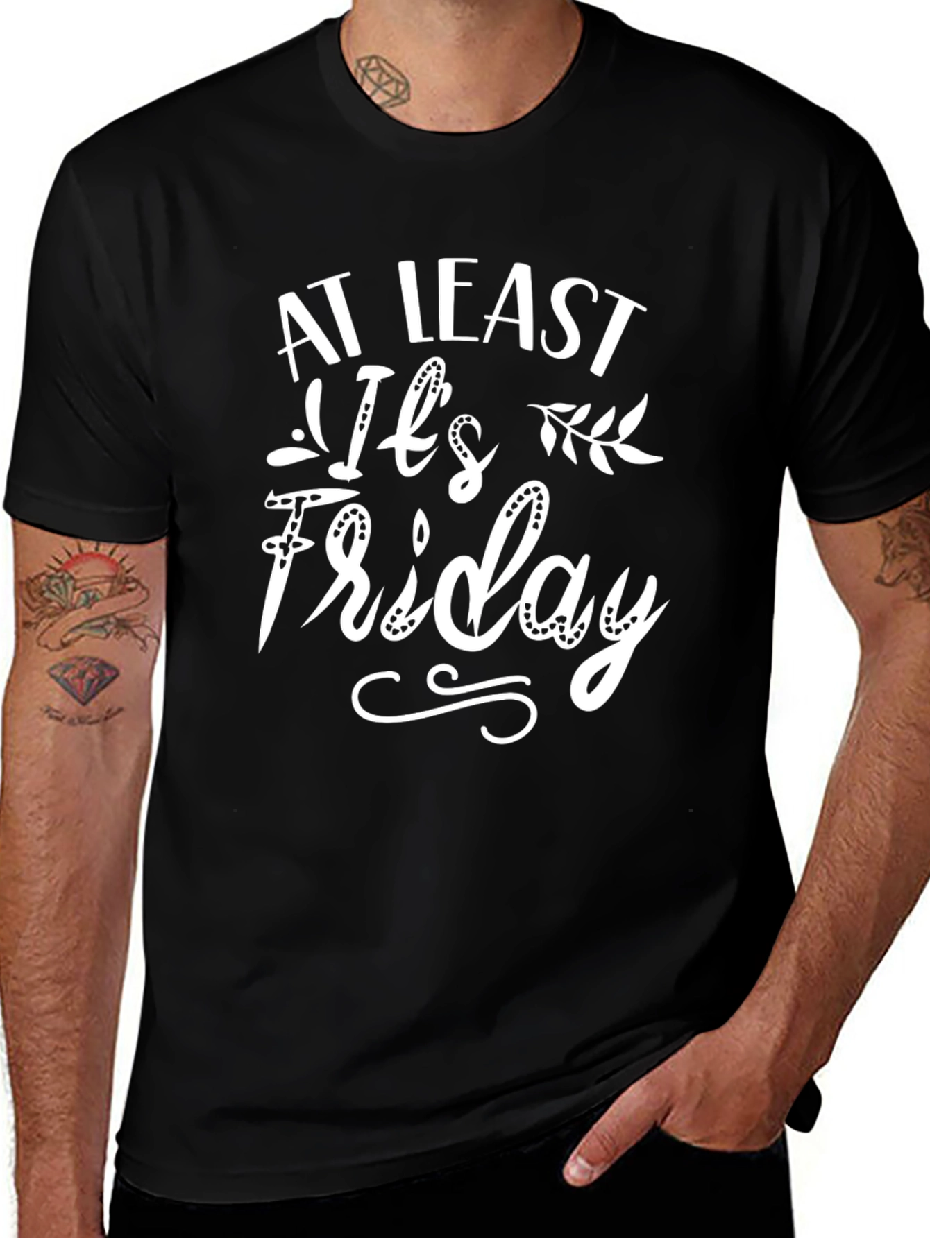 At Least Its Friday Black T-Shirt