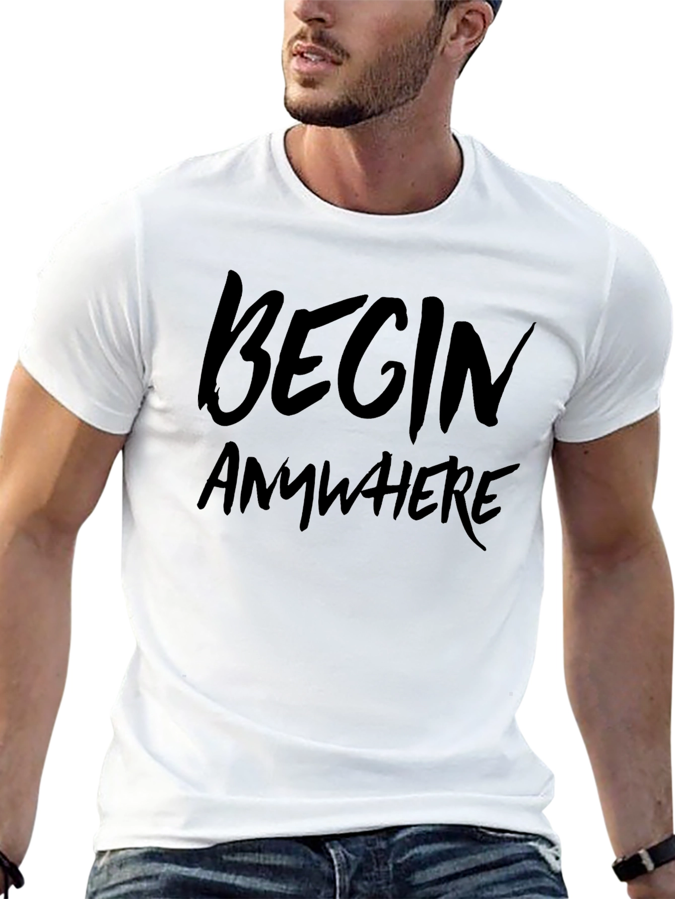 Begin Anywhere Black Graphic Tee