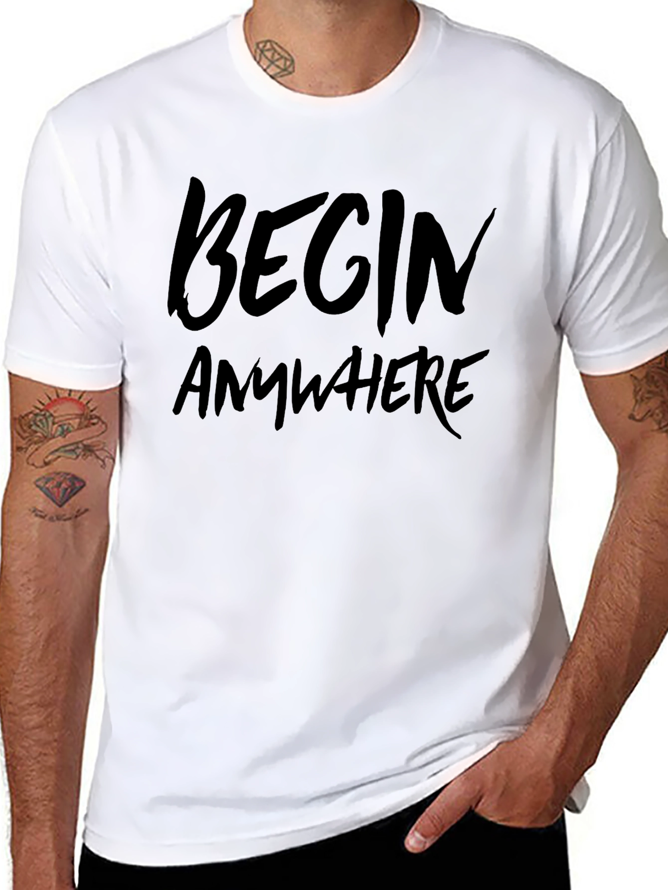 Begin Anywhere Black Graphic Tee