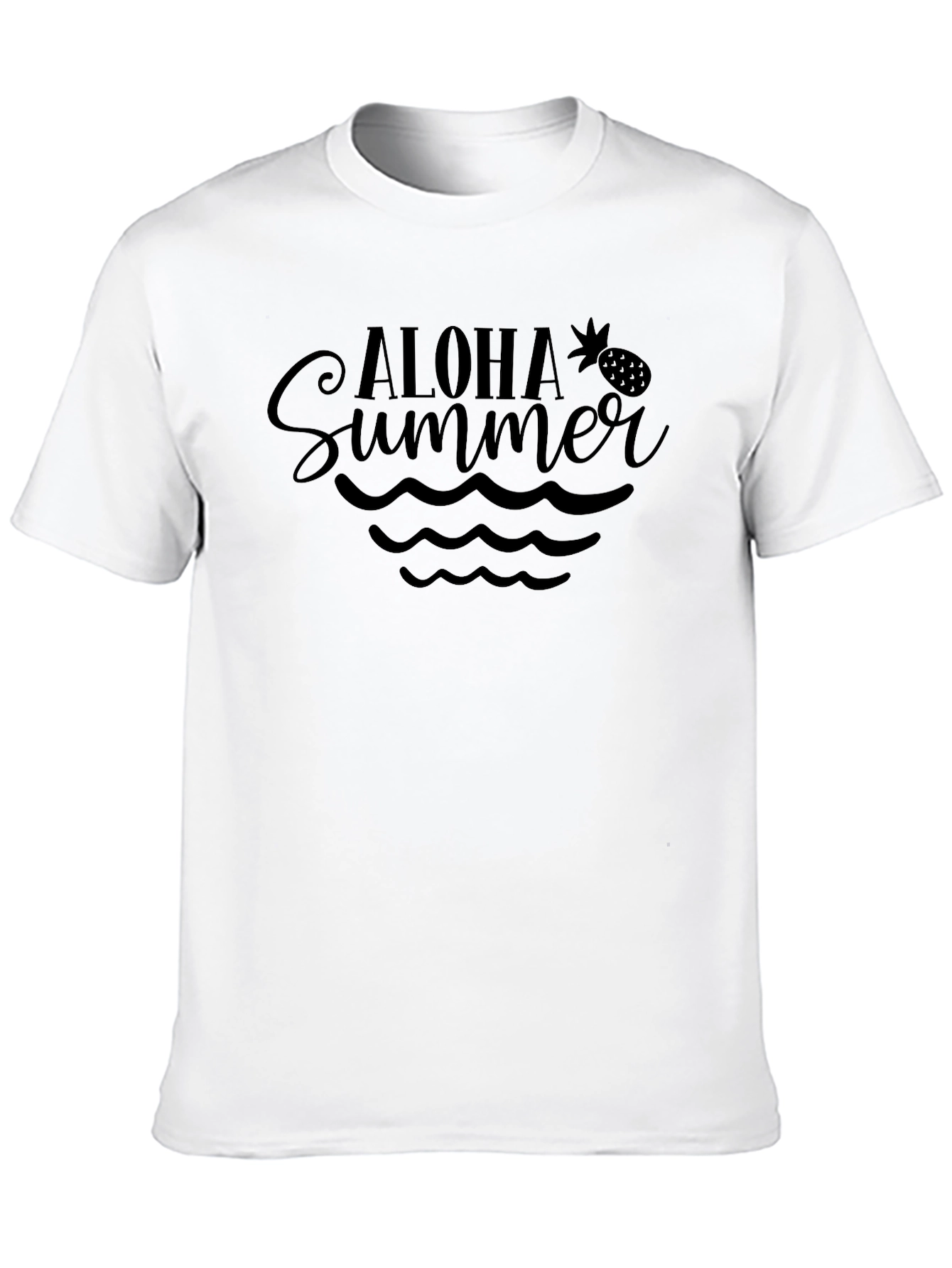 Aloha Summer Graphic Tee - Black Casual Shirt