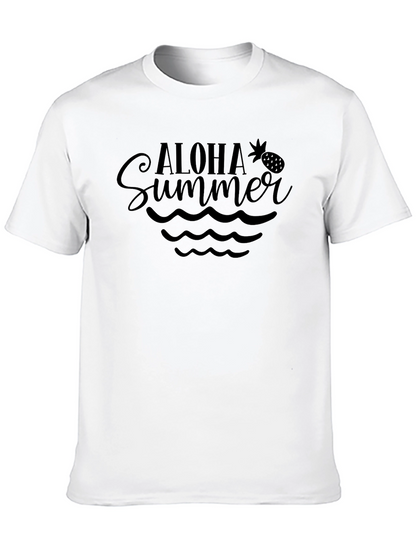 Aloha Summer Graphic Tee - Black Casual Shirt