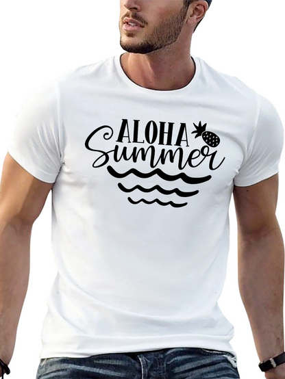 Aloha Summer Graphic Tee - Black Casual Shirt