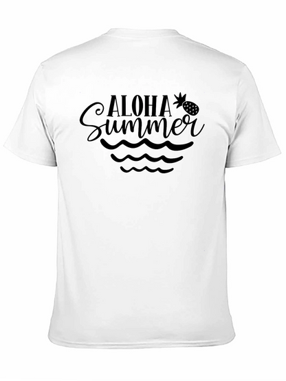 Aloha Summer Graphic Tee - Black Casual Shirt