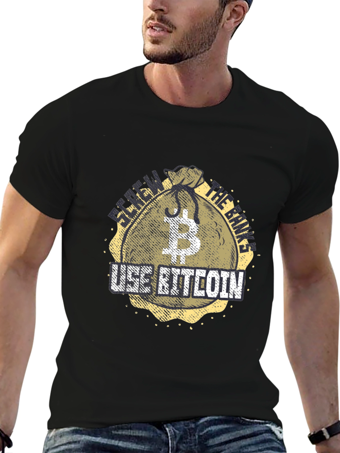 Bitcoin Crypto Black T-Shirt: Use Bitcoin!