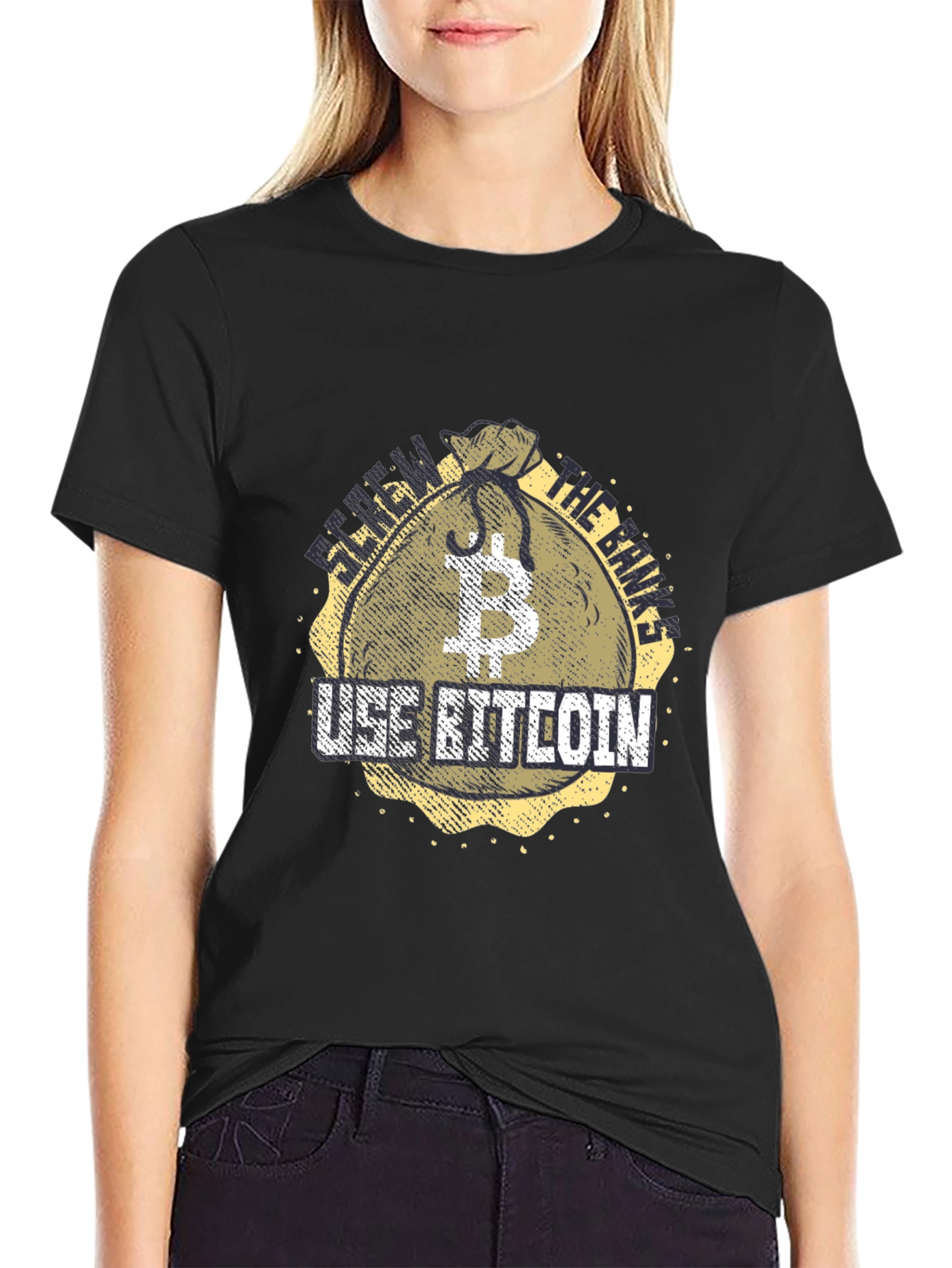 Bitcoin Crypto Black T-Shirt: Use Bitcoin!