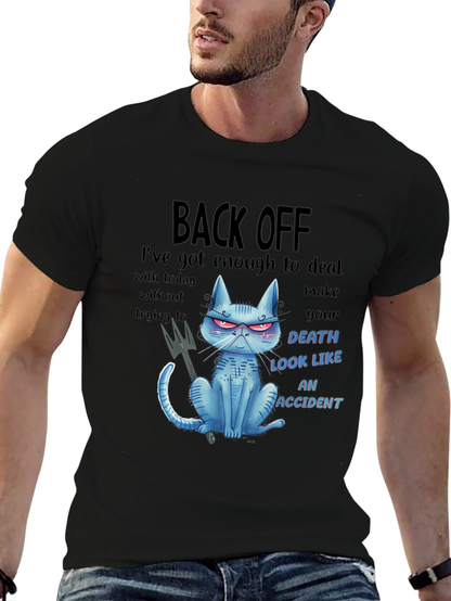 Back Off Cat Graphic T-Shirt - Humor Tee