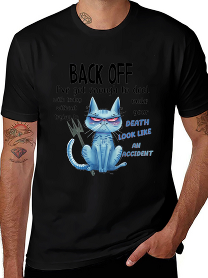 Back Off Cat Graphic T-Shirt - Humor Tee