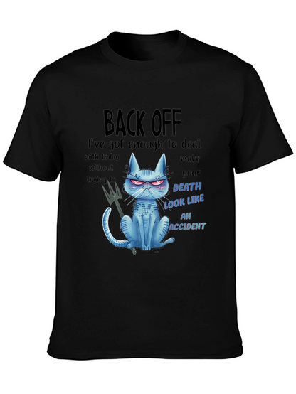 Back Off Cat Graphic T-Shirt - Humor Tee