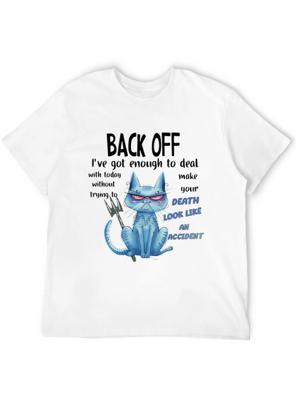 Back Off Cat Graphic T-Shirt - Humor Tee
