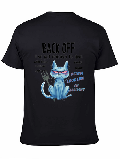 Back Off Cat Graphic T-Shirt - Humor Tee