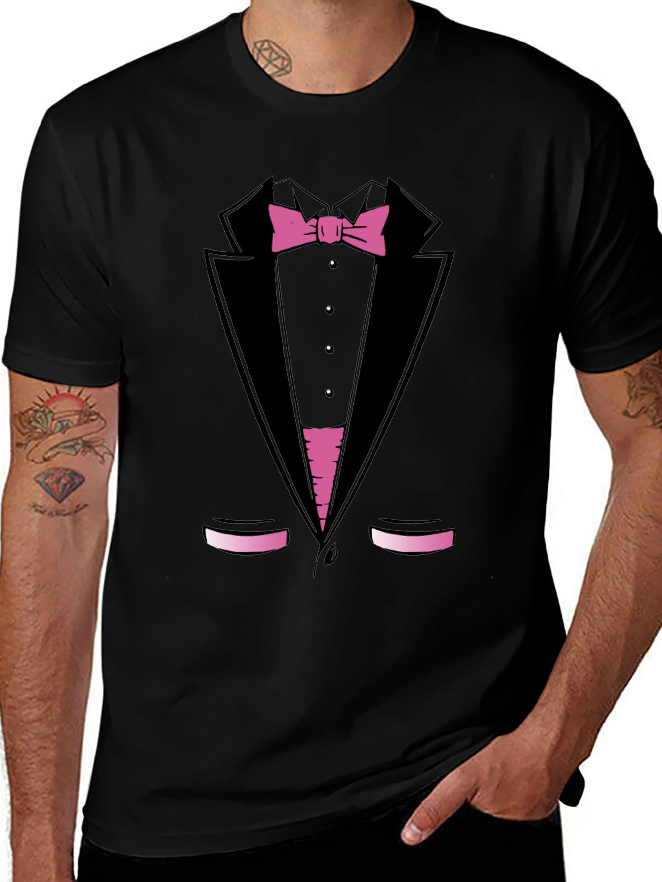 Tuxedo Print T-Shirt - Funny Dress Up Tee