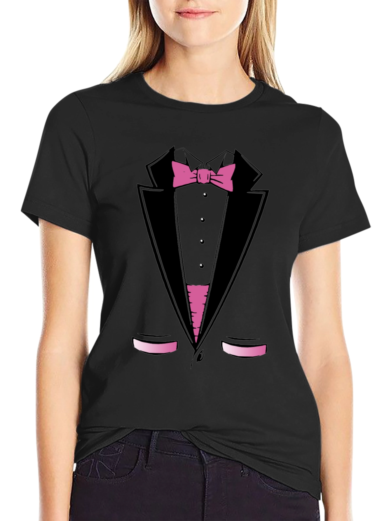 Tuxedo Print T-Shirt - Funny Dress Up Tee