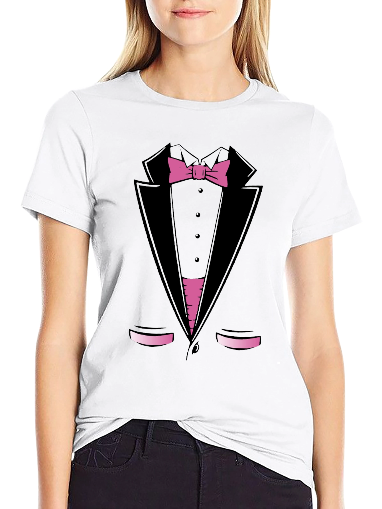 Tuxedo Print T-Shirt - Funny Dress Up Tee