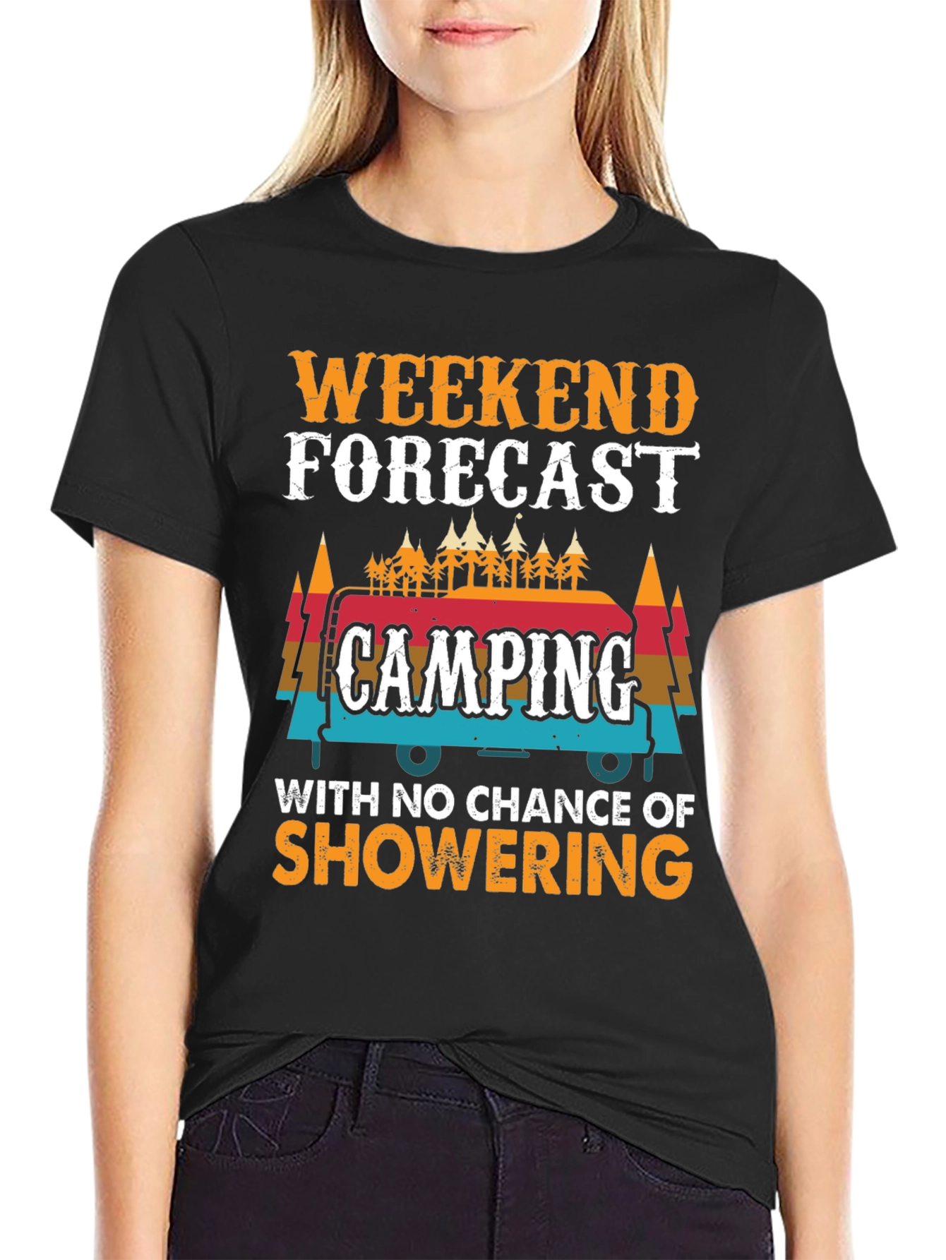 Weekend Forecast Camping Graphic Tee