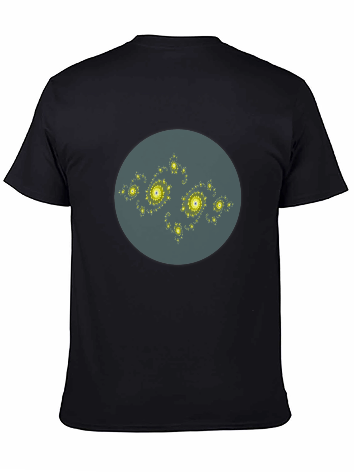 Abstract Fractal Design Black T-Shirt